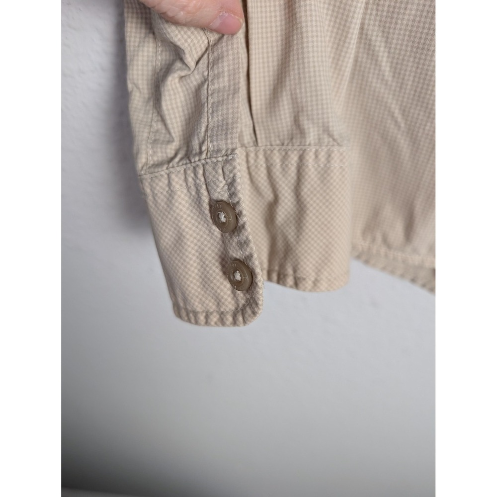 The North Face Shirt Womens XL Beige‎ Check Long Sleeve Button Travel Top - Picture 7 of 10